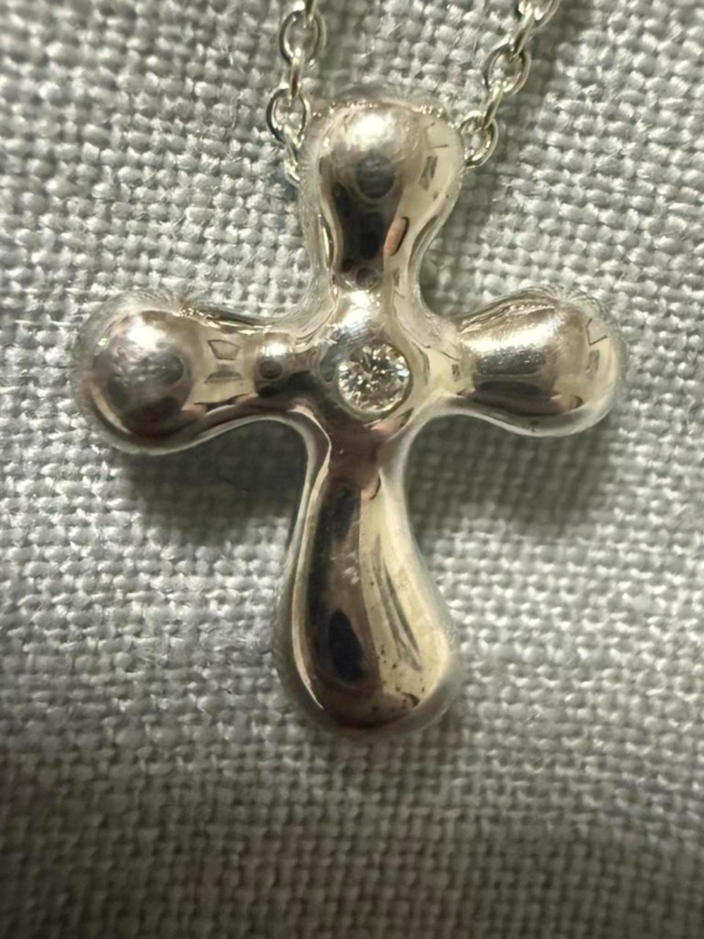 Tiffany & co cross necklace with diamond
